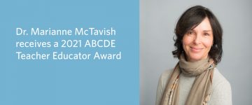 Dr. Marianne McTavish receives the 2021 ABCDE Teacher Educator Award