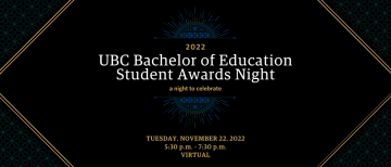 2022 Bachelor of Education Student Awards Night