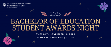 2023 Bachelor of Education Student Awards Night