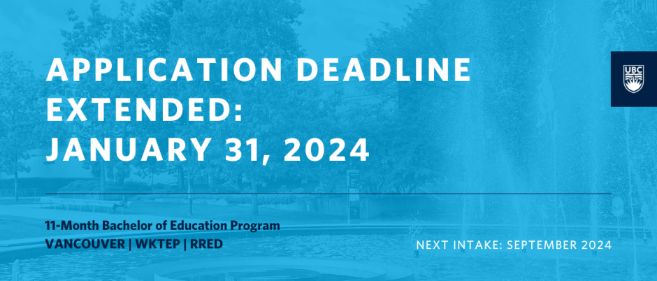 Application Deadline Extended For The 2024 25 BEd Program January 31   2024 Application Extended Feature 940x402 