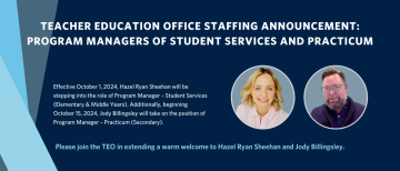 TEO Staffing Announcement: Program Managers of Student Services and Practicum