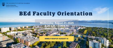 2025 BEd Faculty Orientation | August 27, 2025